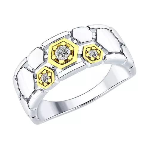 Кольцо из серебра с фианитами