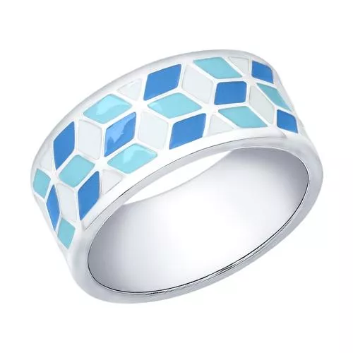 Кольцо из серебра с эмалью