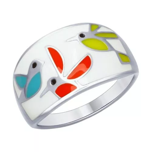 Кольцо из серебра с эмалью