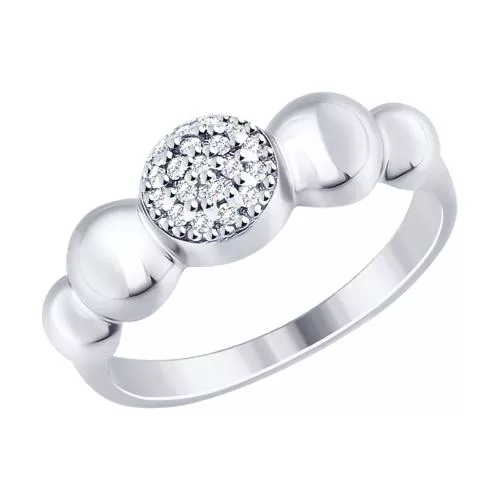 Кольцо из серебра с фианитами