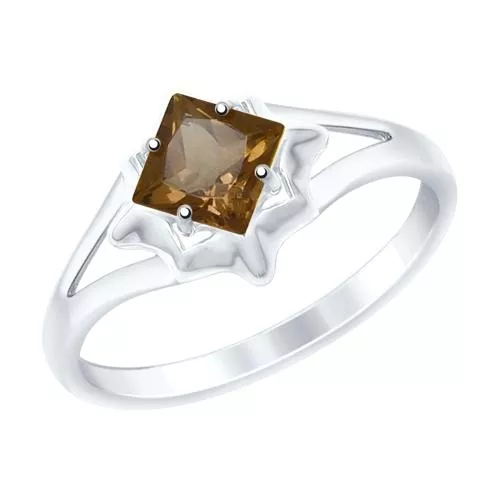 Кольцо из серебра с раухтопазом