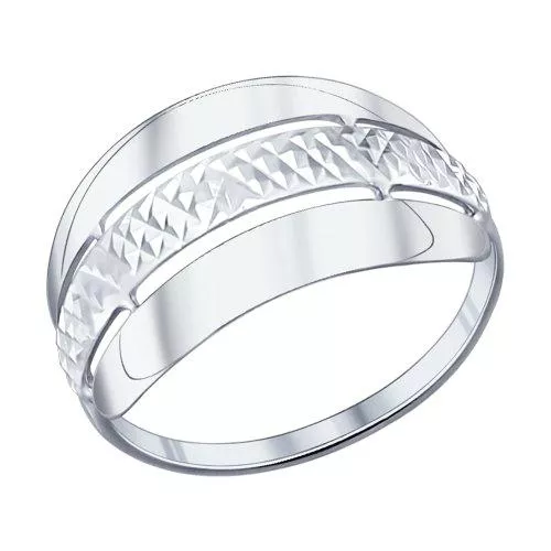 Кольцо из серебра с алмазной гранью