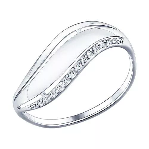 Кольцо из серебра с фианитами