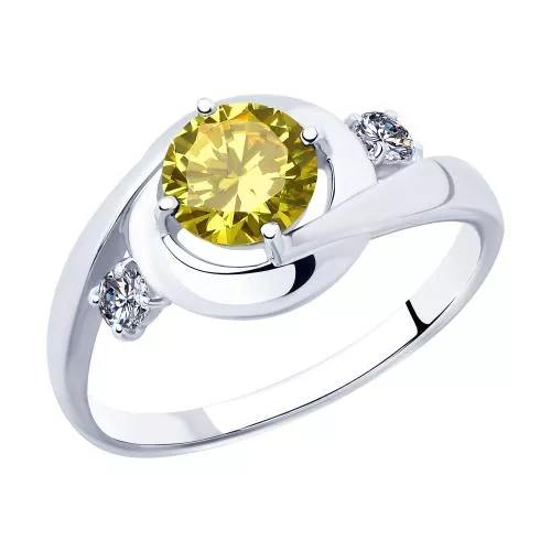 Кольцо из серебра с фианитами