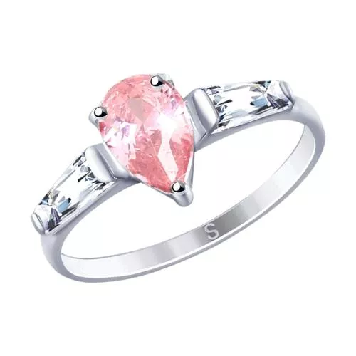 Кольцо из серебра с фианитами