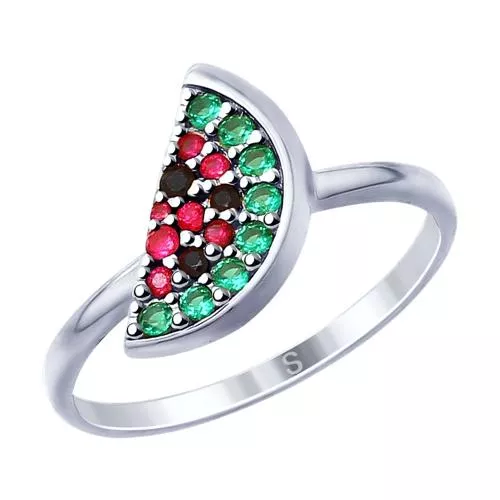 Кольцо из серебра с фианитами