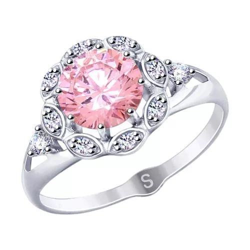 Кольцо из серебра с фианитами