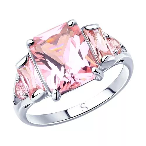 Кольцо из серебра с фианитами