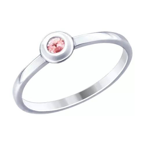 Кольцо из серебра с фианитом