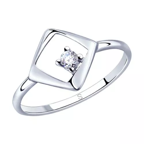 Кольцо из серебра с фианитом