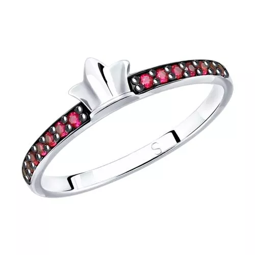 Кольцо из серебра с фианитами