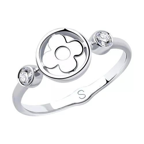 Кольцо из серебра с фианитами