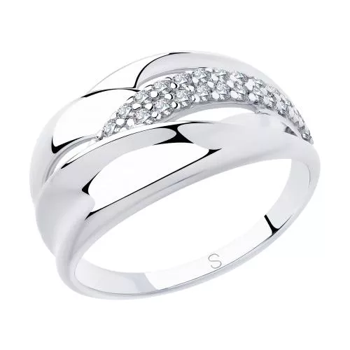 Кольцо из серебра с фианитами