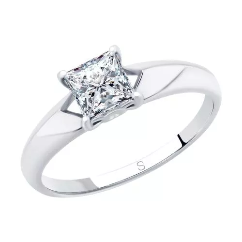 Кольцо из серебра с фианитом