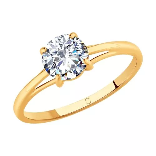 Кольцо из серебра с фианитом