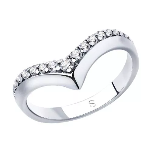 Кольцо из серебра с фианитами