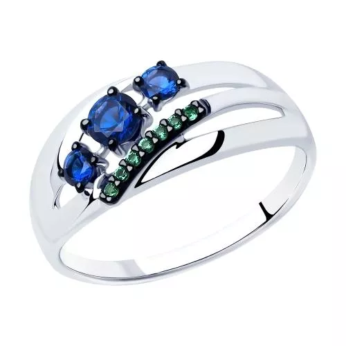 Кольцо из серебра с фианитами