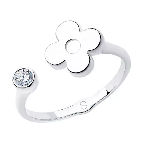 Кольцо из серебра с фианитом