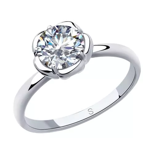 Кольцо из серебра с фианитом