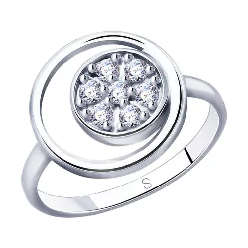 Кольцо из серебра с фианитами