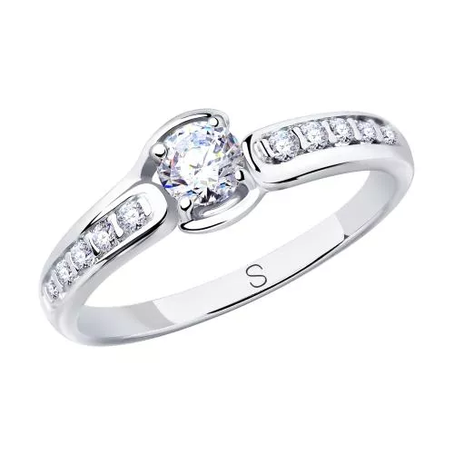 Кольцо из серебра с фианитами