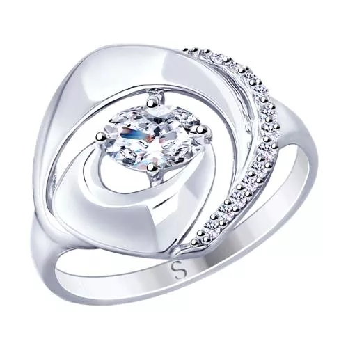 Кольцо из серебра с фианитами