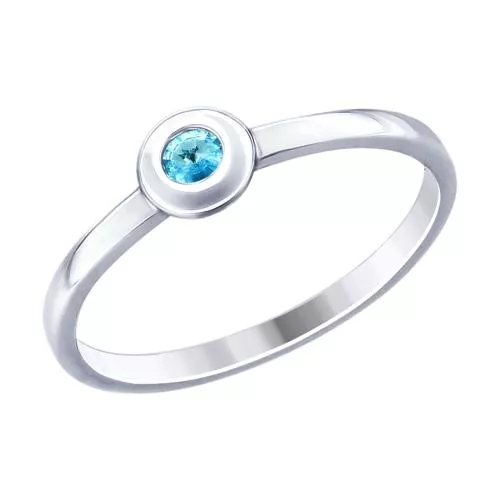 Кольцо из серебра с фианитом