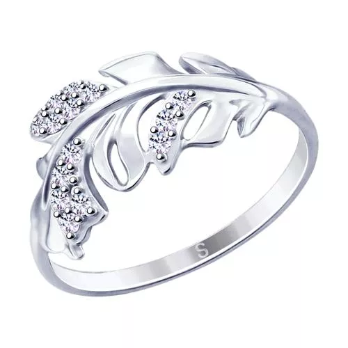 Кольцо из серебра с фианитами