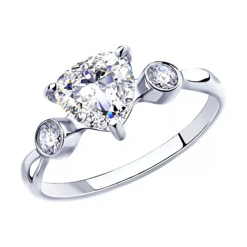 Кольцо из серебра с фианитами