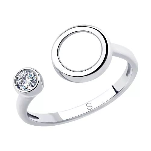 Кольцо из серебра с фианитом