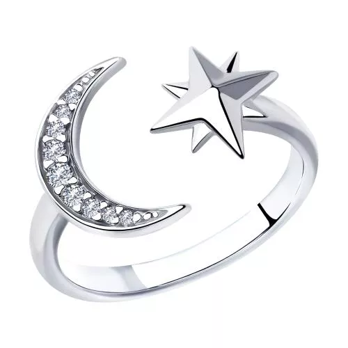 Кольцо из серебра с фианитами