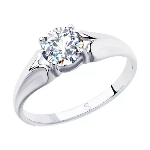 Кольцо из серебра с фианитом