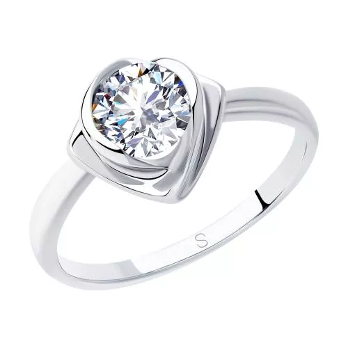 Кольцо из серебра с фианитом