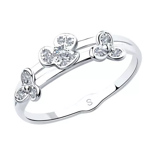 Кольцо из серебра с фианитами