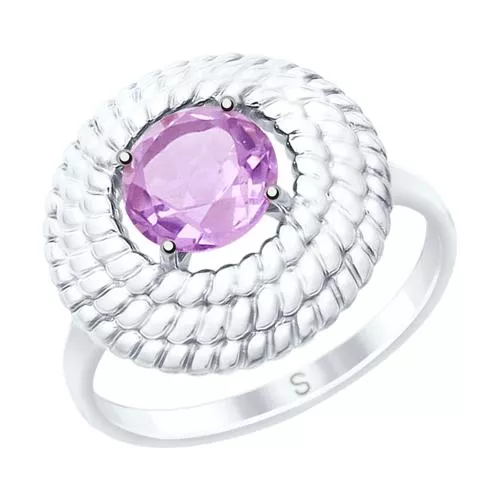 Кольцо из серебра с аметистом