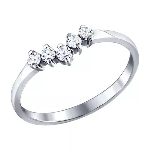 Кольцо из серебра с фианитами