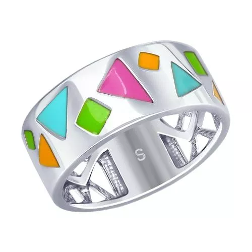 Кольцо из серебра с эмалью