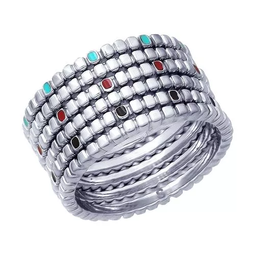 Кольцо из серебра с эмалью