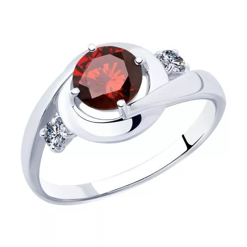 Кольцо из серебра с фианитами