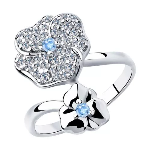 Кольцо из серебра с фианитами