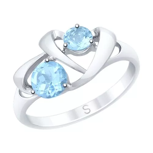 Кольцо из серебра с топазами