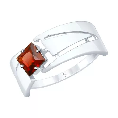 Кольцо из серебра с гранатом