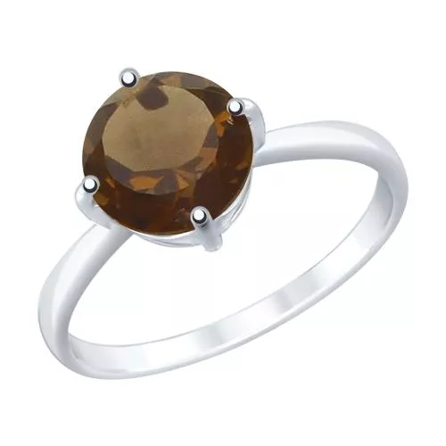 Кольцо из серебра с раухтопазом