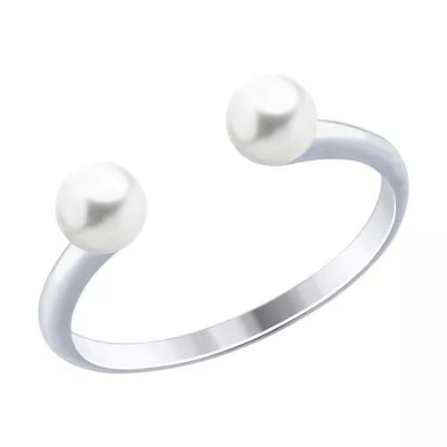 Кольцо из серебра с жемчугом Swarovski