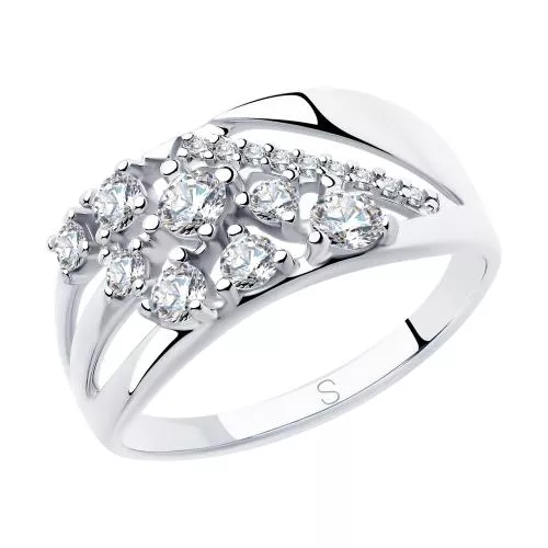 Кольцо из серебра с фианитами