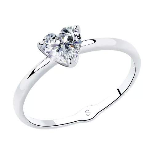 Кольцо из серебра с фианитом