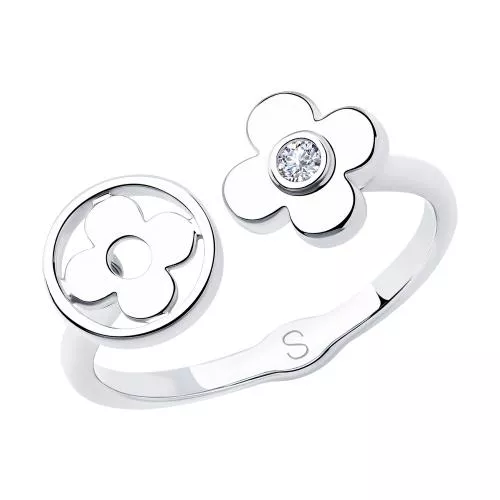 Кольцо из серебра с фианитом