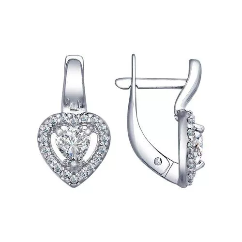 Серьги из серебра со Swarovski Zirconia