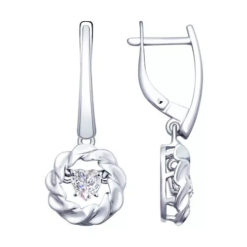 Серьги из серебра со Swarovski Zirconia