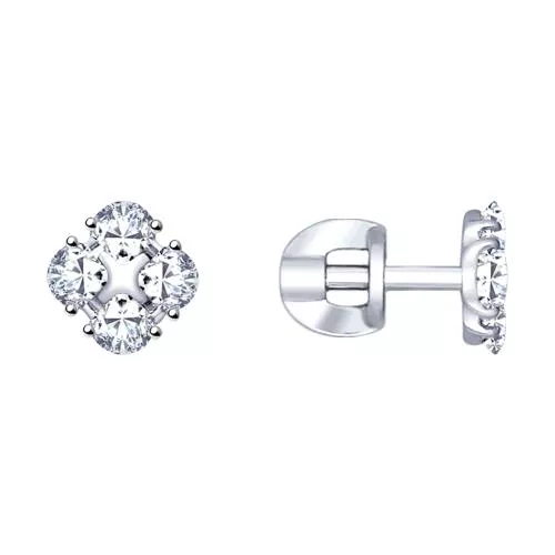 Серьги из серебра со Swarovski Zirconia